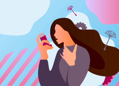 Woman with inhaler