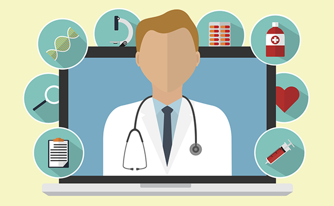 A silhouette with a doctor uniform and Stethoscope